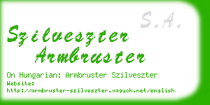 szilveszter armbruster business card